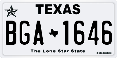 TX license plate BGA1646
