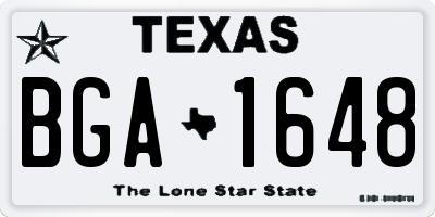 TX license plate BGA1648
