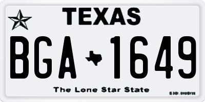 TX license plate BGA1649