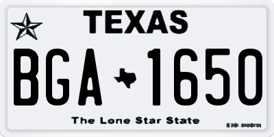TX license plate BGA1650