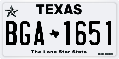 TX license plate BGA1651