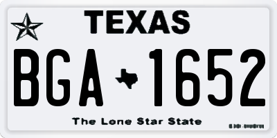 TX license plate BGA1652