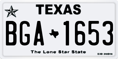 TX license plate BGA1653