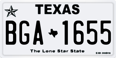 TX license plate BGA1655