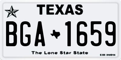 TX license plate BGA1659