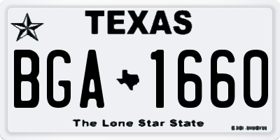TX license plate BGA1660
