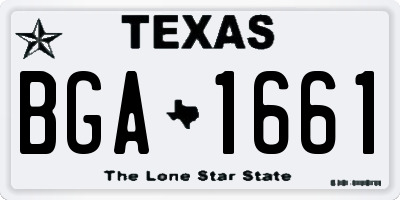 TX license plate BGA1661