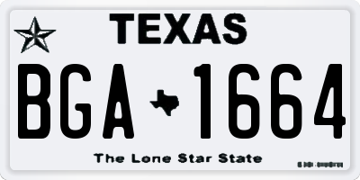 TX license plate BGA1664