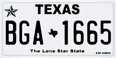 TX license plate BGA1665