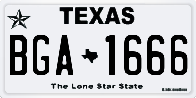 TX license plate BGA1666
