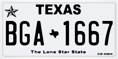 TX license plate BGA1667