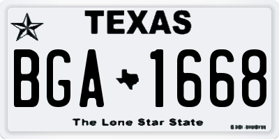 TX license plate BGA1668