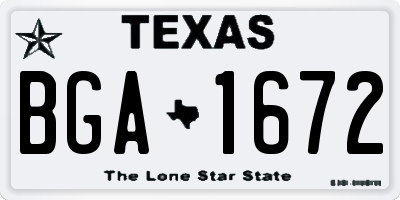 TX license plate BGA1672