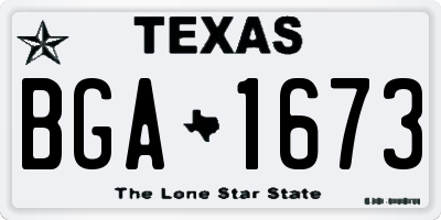 TX license plate BGA1673