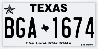 TX license plate BGA1674