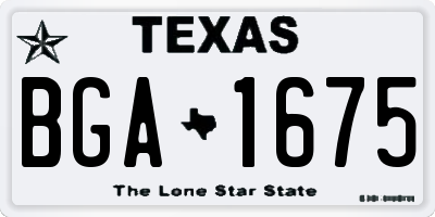 TX license plate BGA1675