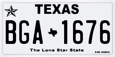 TX license plate BGA1676