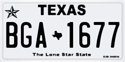 TX license plate BGA1677