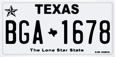 TX license plate BGA1678