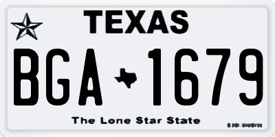 TX license plate BGA1679