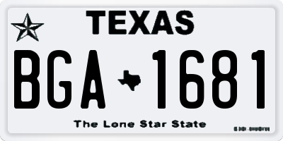 TX license plate BGA1681