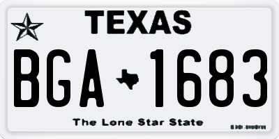 TX license plate BGA1683