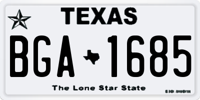 TX license plate BGA1685