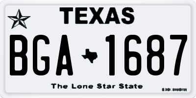 TX license plate BGA1687