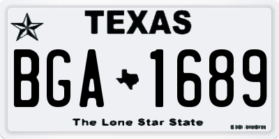 TX license plate BGA1689