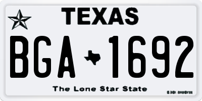 TX license plate BGA1692