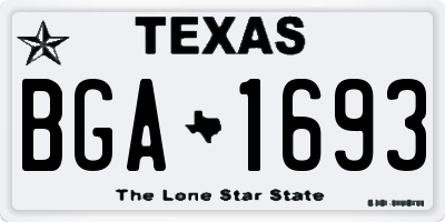 TX license plate BGA1693