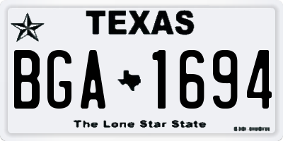 TX license plate BGA1694