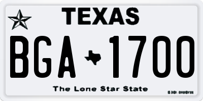 TX license plate BGA1700