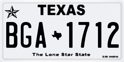 TX license plate BGA1712