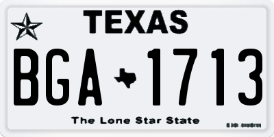 TX license plate BGA1713