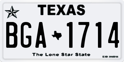 TX license plate BGA1714