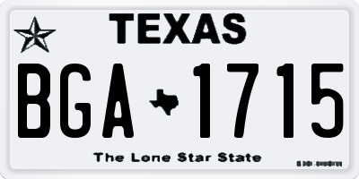 TX license plate BGA1715