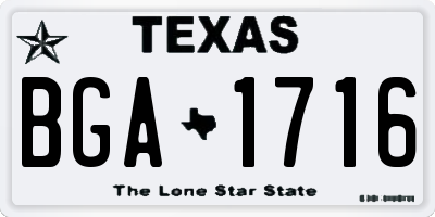 TX license plate BGA1716