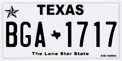 TX license plate BGA1717