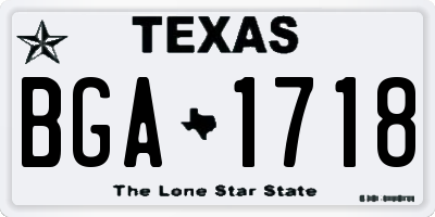 TX license plate BGA1718