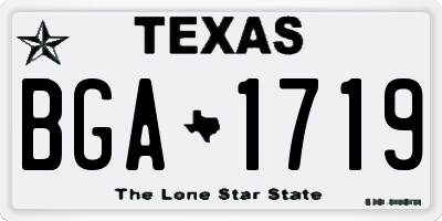 TX license plate BGA1719
