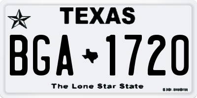 TX license plate BGA1720