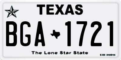 TX license plate BGA1721