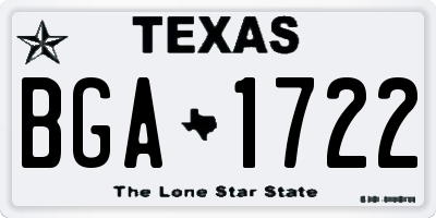 TX license plate BGA1722