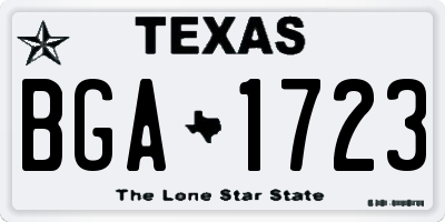 TX license plate BGA1723