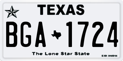 TX license plate BGA1724