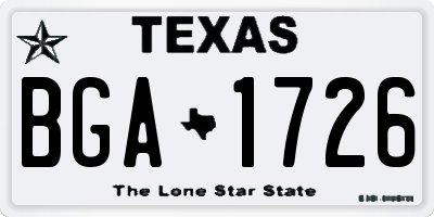 TX license plate BGA1726