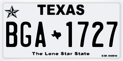 TX license plate BGA1727