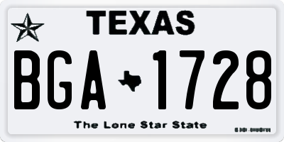 TX license plate BGA1728
