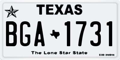 TX license plate BGA1731